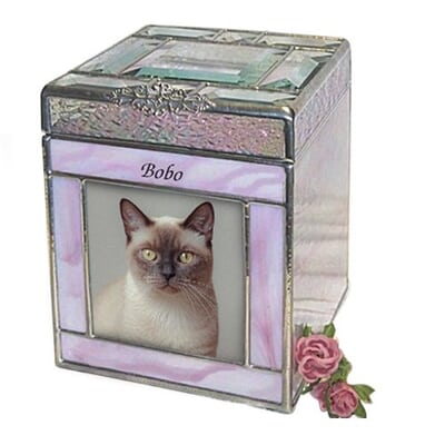 Blush Glass Photo Pet Urns
