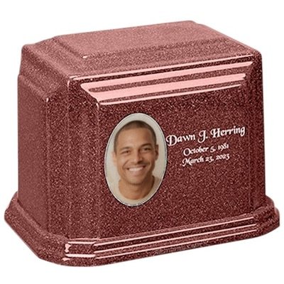 Blushing Rose Cultured Photo Urn