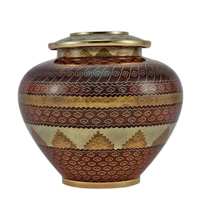 Bohemian Cloisonne Cremation Urn