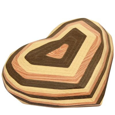 Bohemian Wooden Heart Cremation Urn