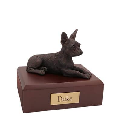 Boston Terrier Bronze Medium Cremation Urn