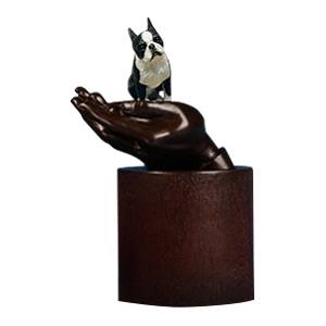 Boston Terrier Hands Dog Cremation Urn