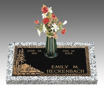 Bountiful Temple Bronze Grave Marker 24 x 14