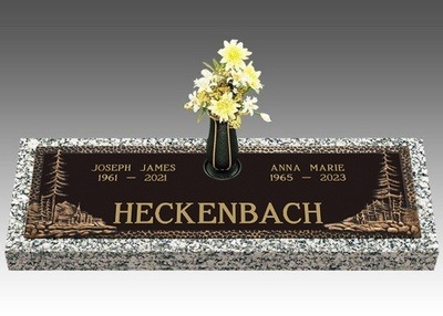 Bountiful Temple Bronze Headstone 44 x 14