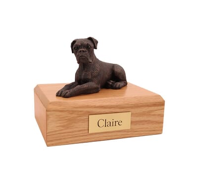 Boxer Bronze Small Dog Urn