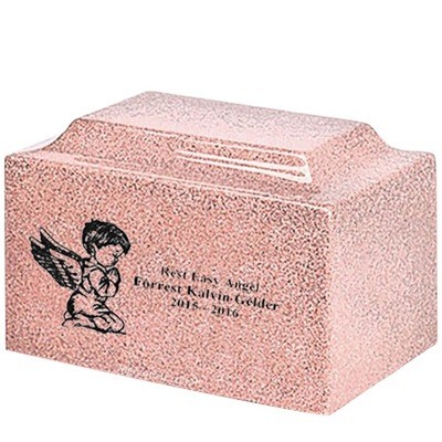 Boy Cherub Champagne Marble Infant Urn