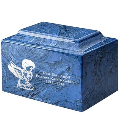 Boy Cherub Mystic Blue Marble Infant Urn