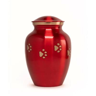 Brandy Red Large Metal Pet Urn