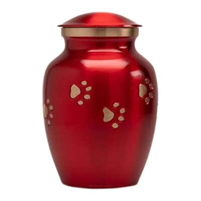 Brandy Red Small Metal Pet Urn