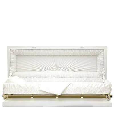 Brewster White Metal Casket