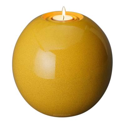 Bright Light Yellow Ceramic Urn