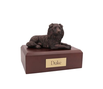 Bronze Border Collie Large Dog Urn