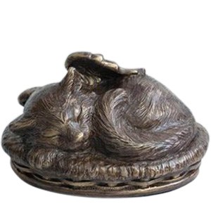 Angel Cat Cremation Urn Bronze