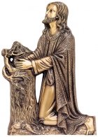 Kneeling Jesus Wall Bronze Statues