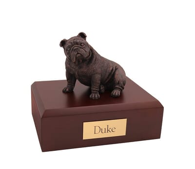 Bulldog Bronze Sitting Dog Urns