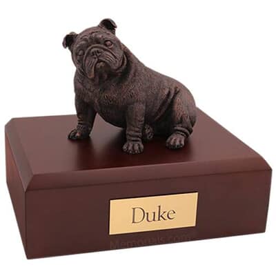 Bulldog Bronze Sitting Dog Urns
