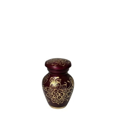 Burgundy Flower Funeral Keepsake Urn