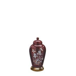 Burgundy Iris Small Ceramic Urn