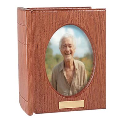 Burgundy Portrait Book Cremation Urn