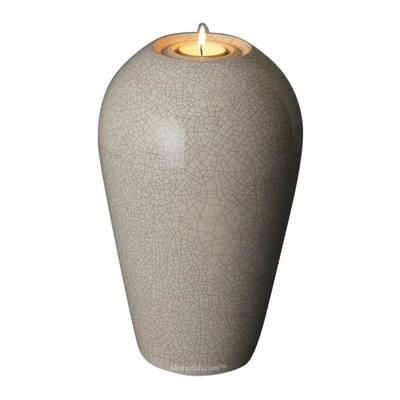 Burning Light Crackled Ceramic Urn