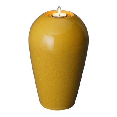 Burning Light Yellow Ceramic Urn