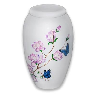 Butterflies And Flowers Cremation Urn