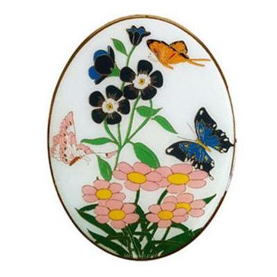 Butterflies Cloisonne Urn Applique