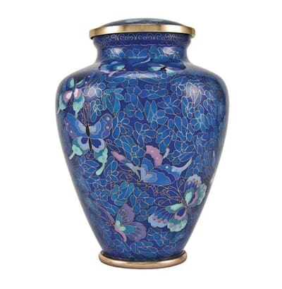 Butterfly Blue Cloissone Cremation Urns