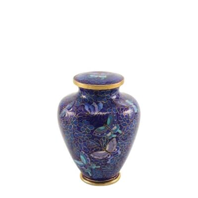 Butterfly Blue Small Cloissone Cremation Urn