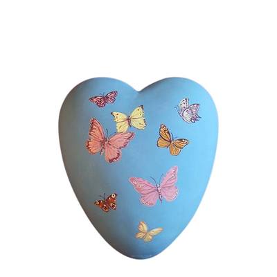 Butterfly Heart Ceramic Keepsake Urn