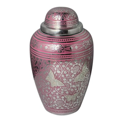 Butterfly Pink Pet Cremation Urn