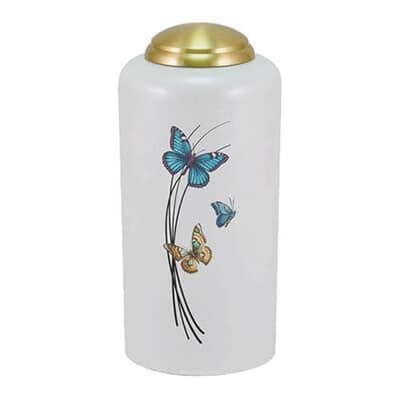 Butterfly White Cremation Urn
