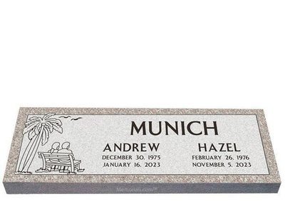 By The Beach Companion Granite Headstone 36 x 12