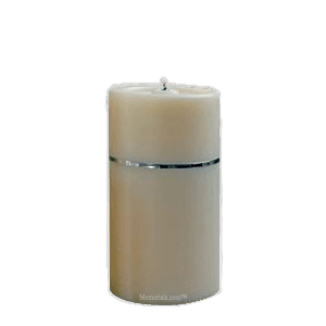 Chrome Band Candle Cremation Urn