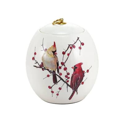 Cardinal Love Ceramic Cremation Urn