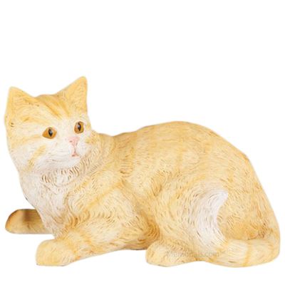 Striped Orange Cat Cremation Urn