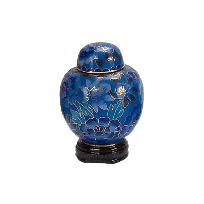 Blue Copper Keepsake Cremation Urn