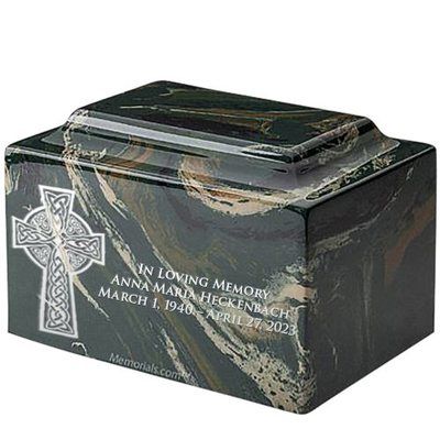 Celtic Cross Camouflage Marble Urn
