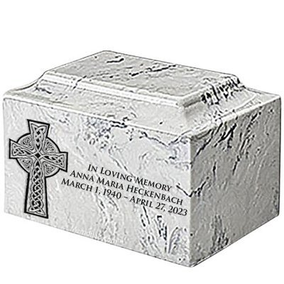 Celtic Cross Carrera Marble Urn