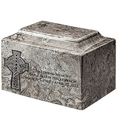 Celtic Cross Cashmere Marble Urn