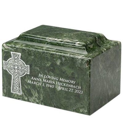 Celtic Cross Emerald Marble Urn