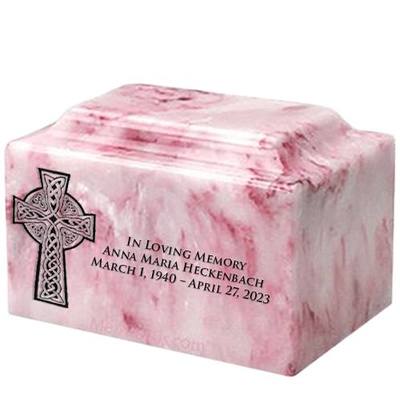 Celtic Cross Ruby Onyx Marble Urn