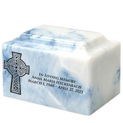 Celtic Cross Sapphire Onyx Marble Urn