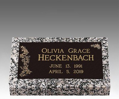 Cherry Blossom Bronze Grave Marker 24 x 12