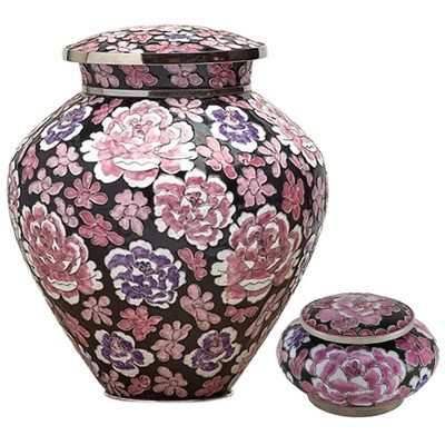 Cherry Blossom Cloisonne Urns