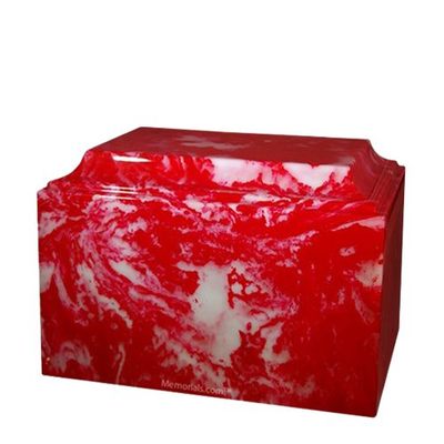 Cherry Red Cultured Marble Keepsake Urn