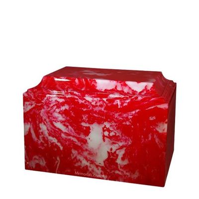 Cherry Red Cultured Marble Mini Urn