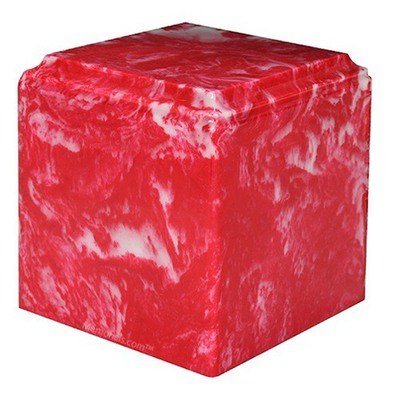 Cherry Red Marble Cultured Urn