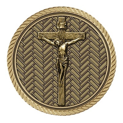 Chevron Crucifix Bronze Medallion