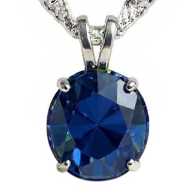 Classic Blue Cremation Crystal Necklace
